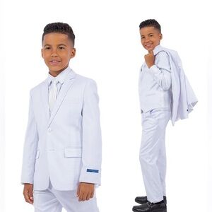 NWT Perry Ellis Boys White Suit, Solid 5- Piece